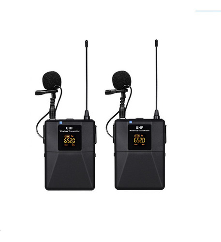 Sistema De Micrófono Lavalier Dual Inalámbrico De 30 M De A