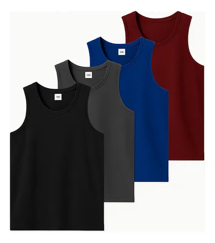 Kit 4 Regata Masculina Basica Academia Dry Fit Slim Verao
