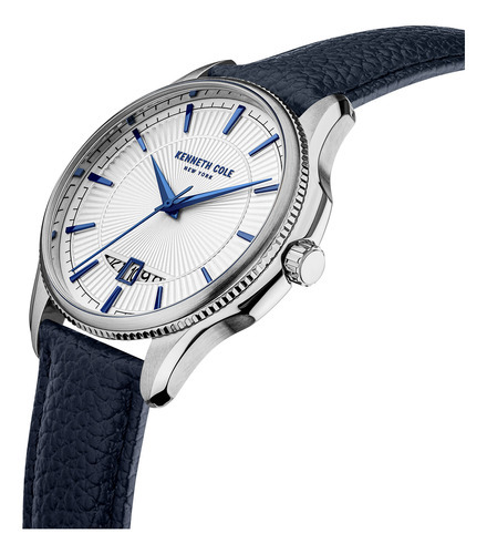 Reloj Hombre Kenneth Cole Kcwgb2125101 New York Color De La Correa Azul Color Del Bisel Plateado Color Del Fondo Plateado
