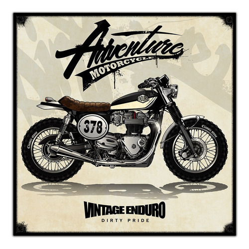 #283 - Cuadro Vintage 30 X 30 - Moto Enduro No Chapa Retro