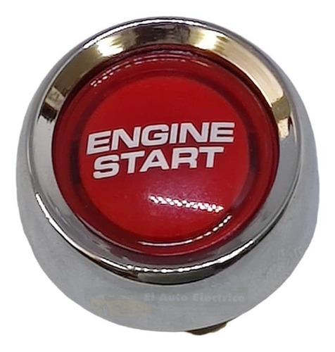 Switch Boton Start Engine Marcha Momentaneo Led Rojo Cromado