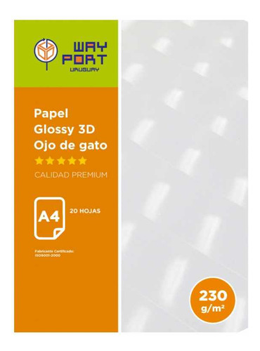 Papel Autoadhesivo Wayport 3d Ojo Gato A4 Serviciopapelero