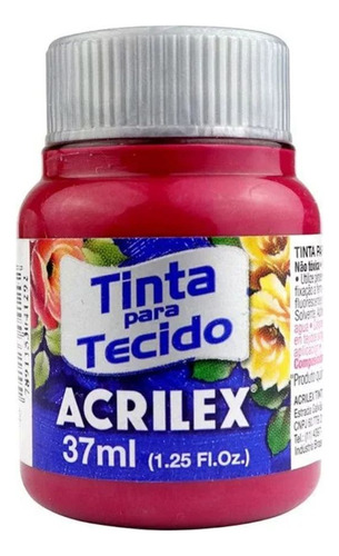 Tinta de tela mate roja carmín Acrilex, 37 ml