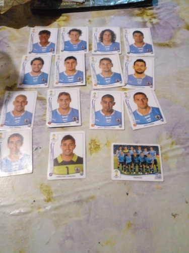 Lote De 15 Figuritas De Uruguay Brasil 2014