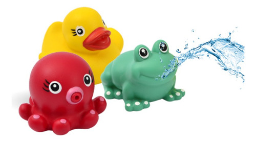  Animales Lanza Agua Goma Chifle Juguete Para El Baño Bebe 