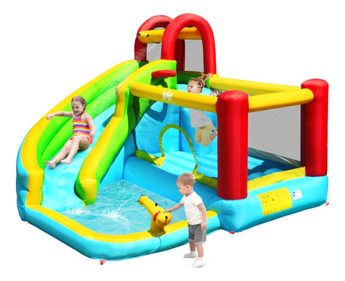 Castillo Inflable Para Saltar Con Tobogán Acuático, Parque A