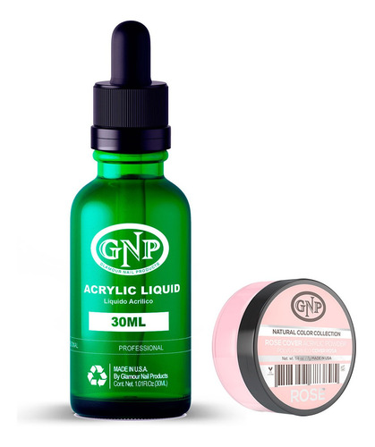 Cover Gnp Rose 7gr. + Líquido Acrílico Gnp 30ml