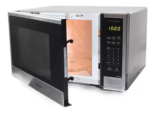 Horno De Microondas De 1.3 Panasonic Acero Con Negro 