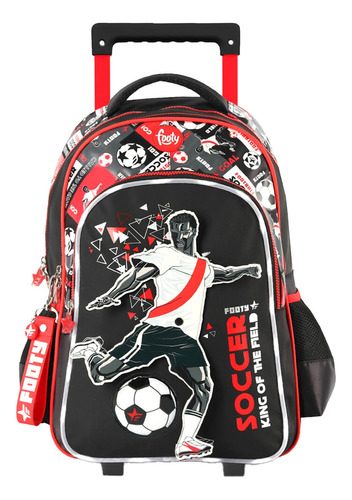 Mochila 18 C/carrito Jugador, Luz Led, Footy, Fútbol - 12930