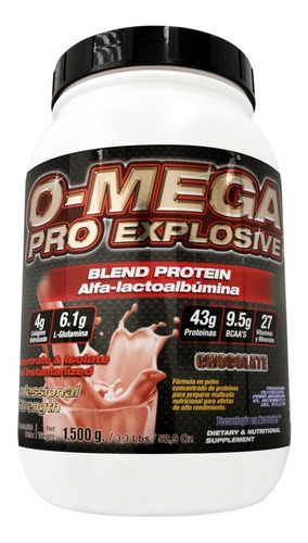 Proteína Whey Omega Pro Explosive 1,500 Gr 3.3 Lbs Bajo Carb Sabor Chocolate