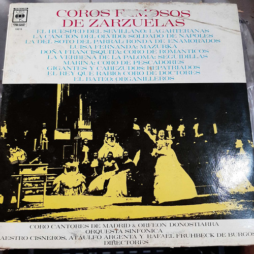 Vinilo Coro Madrid Orfeon Donostiarra Famosos Zarzuelas Es3 (Usado)