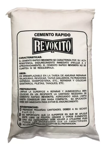 Cemento Rapido Blanco 2 Kg Albañileria Rapido Secado