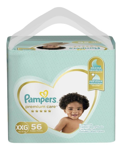 Fraldas Pampers Premium Care Xxg 56 Unidades Xxg Sem Gênero