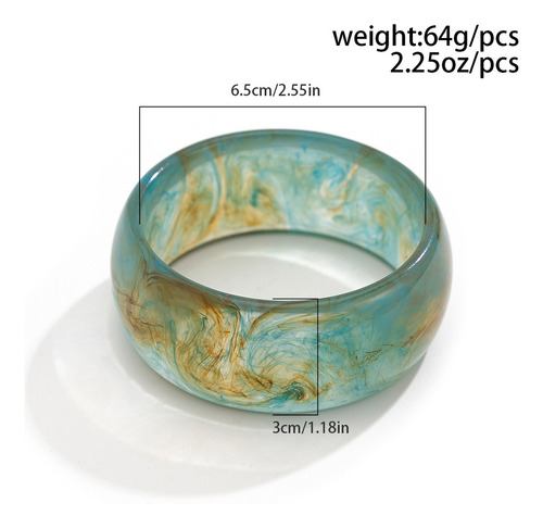 Pulsera Ancha Y Gruesa De Resina Bohemia Para Joyas De Fiest