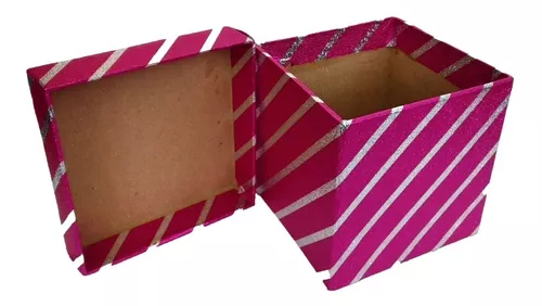 Caja Decorativa Escarcha De Cartón Para Regalo 10x10x10 Cm