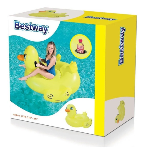 Bestway Inflable Pato Flotador Grande 186 X 73 Cm Art 41106