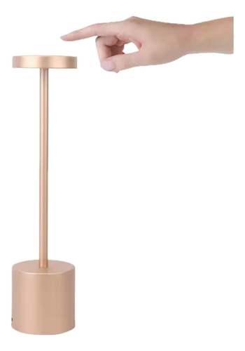 Velador Lampara De Mesa Luz Led Touch 3 Modos Usb Recargable Rosa Blanco