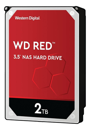 Imagem 1 de 2 de Disco rígido interno Western Digital WD Red WD20EFRX 2TB vermelho