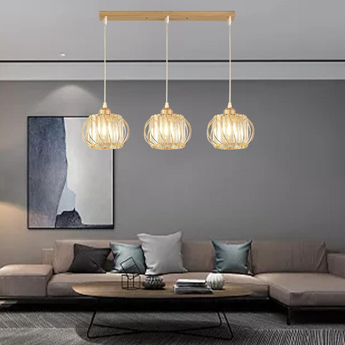 Lámpara Colgante De Cristal De 3 Luces Moderna Ajustable