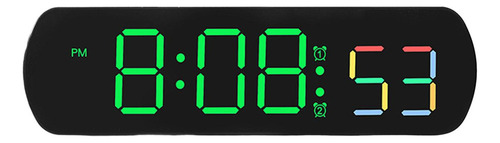 . Relógio De Parede Led, Despertador Digital Preto E Verde