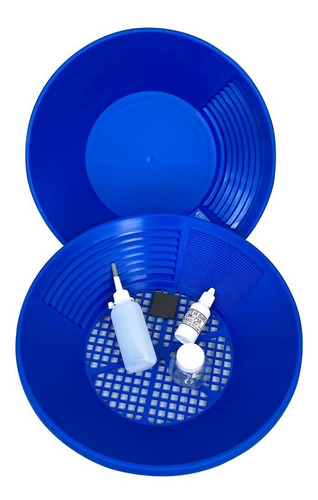 Kit Garimpo Gold: Bateia Peneira Sugador Pote E Teste Ouro