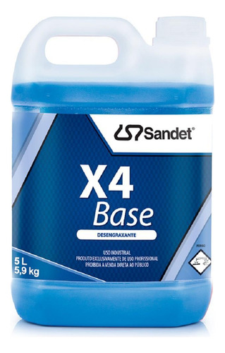 Desengraxante Alcalino X4 Base 5 Litros Sandet