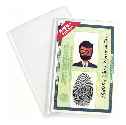 Capa Para Documento Rg Identidade Cristal Acrílico Kit 10und