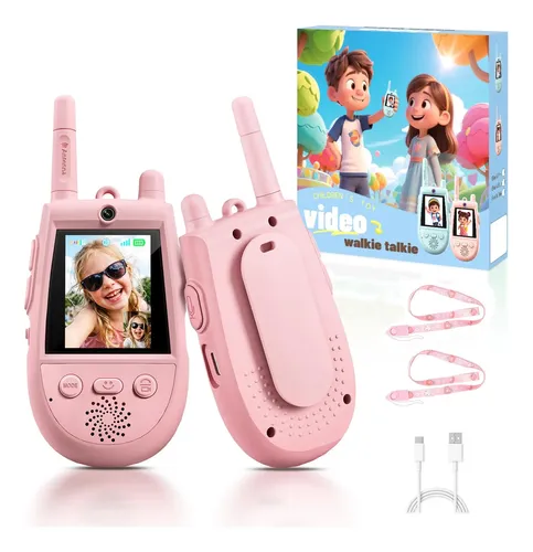 Walkie Talkies Recargables Para Niños Con Pantalla Y Modos De Voz Divertidos, Alcance Hasta 400m