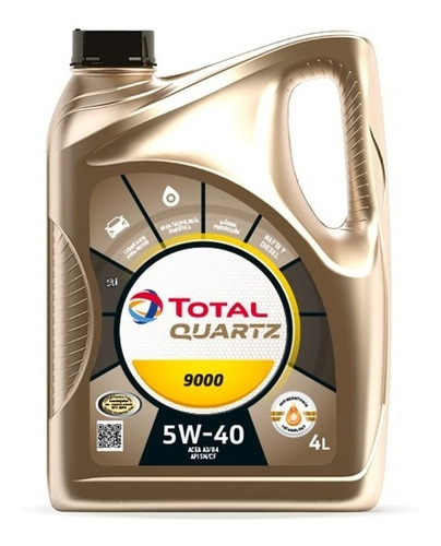 Imagen 1 de 7 de Aceite Total Quartz 9000 Sintetico 5w40
