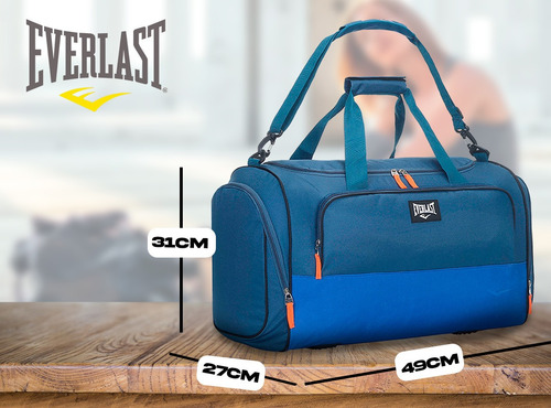 Imagen 2 de 10 de Bolso Everlast Grande Correa Desmontable Gym Envios 26219