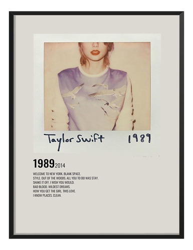 Cuadro Taylor Swift Album 1989 Sala Recamara C/ Marco