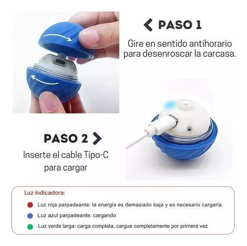 Pelota de juguete para mascotas Pet Gravity Gravity Rolling color azul pequeño de 5cm de diámetro