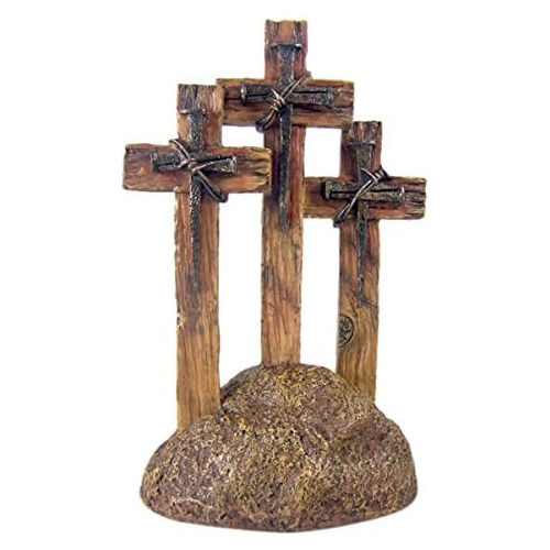 Tres Cruces De Clavos De Pie Sobre Una Roca, 11 Pulgada...