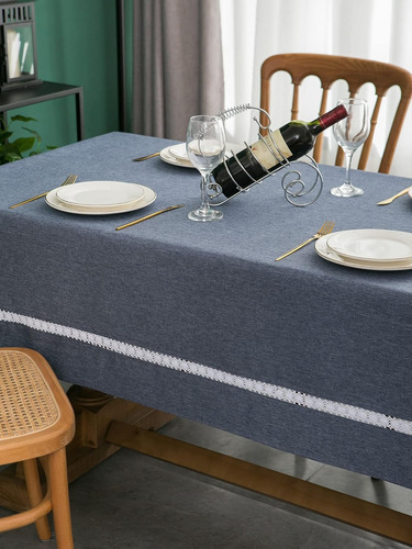 Mantel Resistente Con Encaje Blanco Impermeable/antimanchas