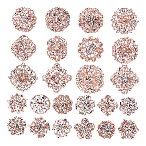 24x Diamantes De Imitación Broches Flor De Moda Suministros