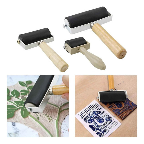 - 3 Piece Rubber Roller Print Applicator