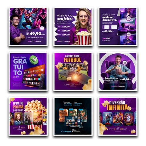 Pack Iptv Streaming, Artes Editáveis Photoshop Psd