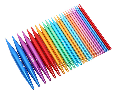 Agulhas Circulares De Alumínio 26pcs 10cm Tricotando 3.0-10.