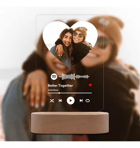 Placa de Spotify personalizada, canción favorita personalizada con álbum de  fotos, placa de música acrílica personalizada, regalos para novio, novia