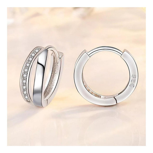 Aretes De Tuerca, Mxinz-002, 2pzas, Aro, Plata, Metal/zircon