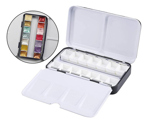 2 Caja De Pintura De Paleta De Latas De Acuarela Vacía,