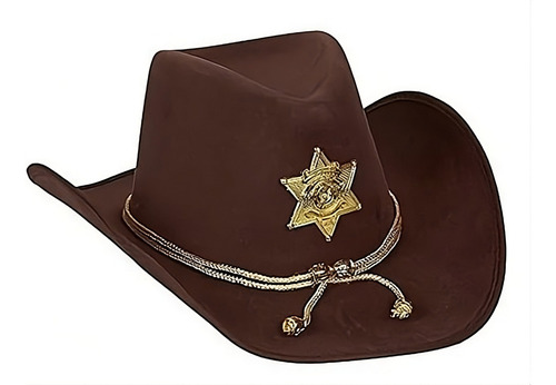 Sombrero Cowboy Vaquero Sheriff Con Estrella Woody Roundup Color Marrón