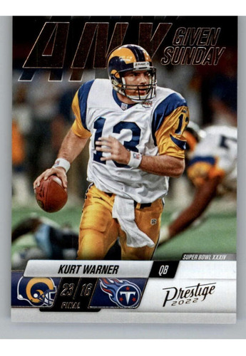 2022 Panini Prestige Cualquier Día Del Domingo 7 Kurt Warner