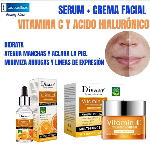 Vitamina C Y Ac. Hialuronico Crema+ Serum Facial Antimanchas