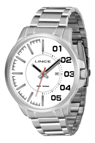 Relógio Lince Mrmh020s Bpsx Prata Redondo Branco - Refinado
