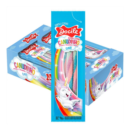 Barritas De Caramelo Unicornio Frutilla Acida 12u X 15g