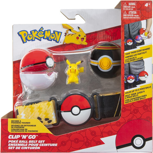 Set Pokémon  Cinturón + 2 Pokebolas Pikachu