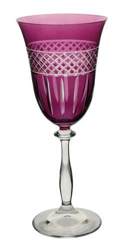 Kit 6 Taças Para Vinho Em Cristal Angela 250ml Violeta