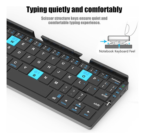 Teclado Bluetooth Mini Plegable Para Teléfonos De Tableta