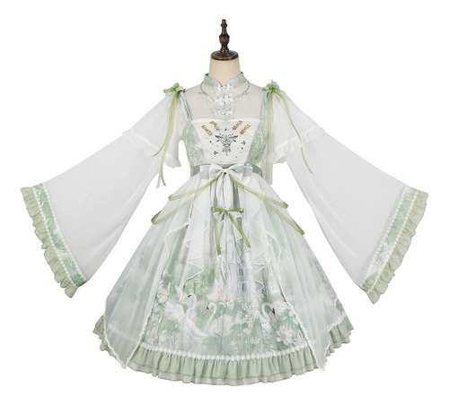 Vestidos Lolita Para Niñas, Falda Hanfu Kawaii, Suéter De Ve